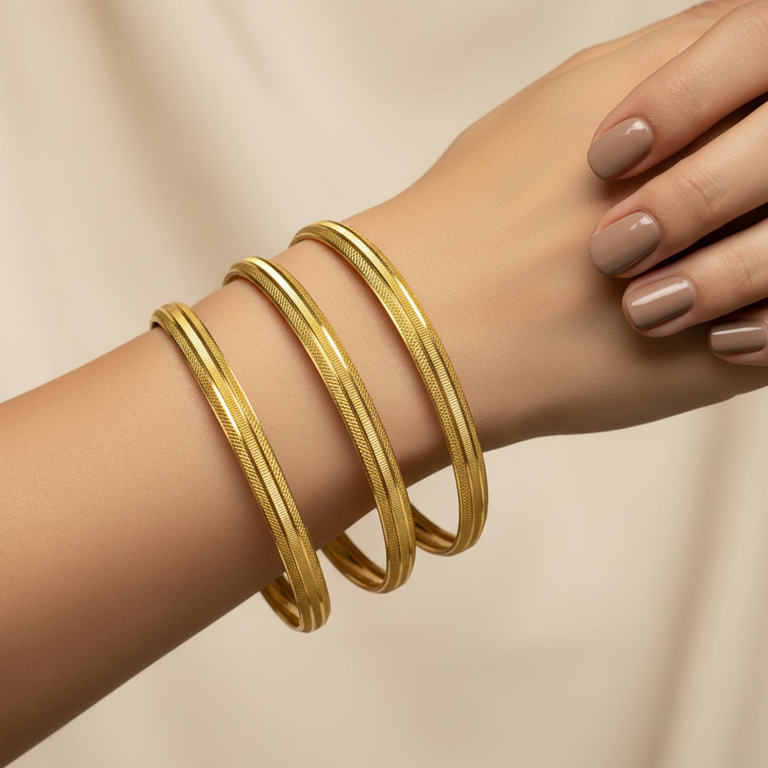 Aurora Line Gold Plated Bangles for Women | Diamonxa