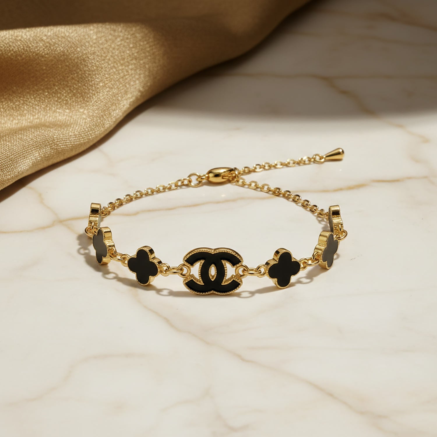 Premium Clover Gold Plated Bracelet for Women | Diamonxa