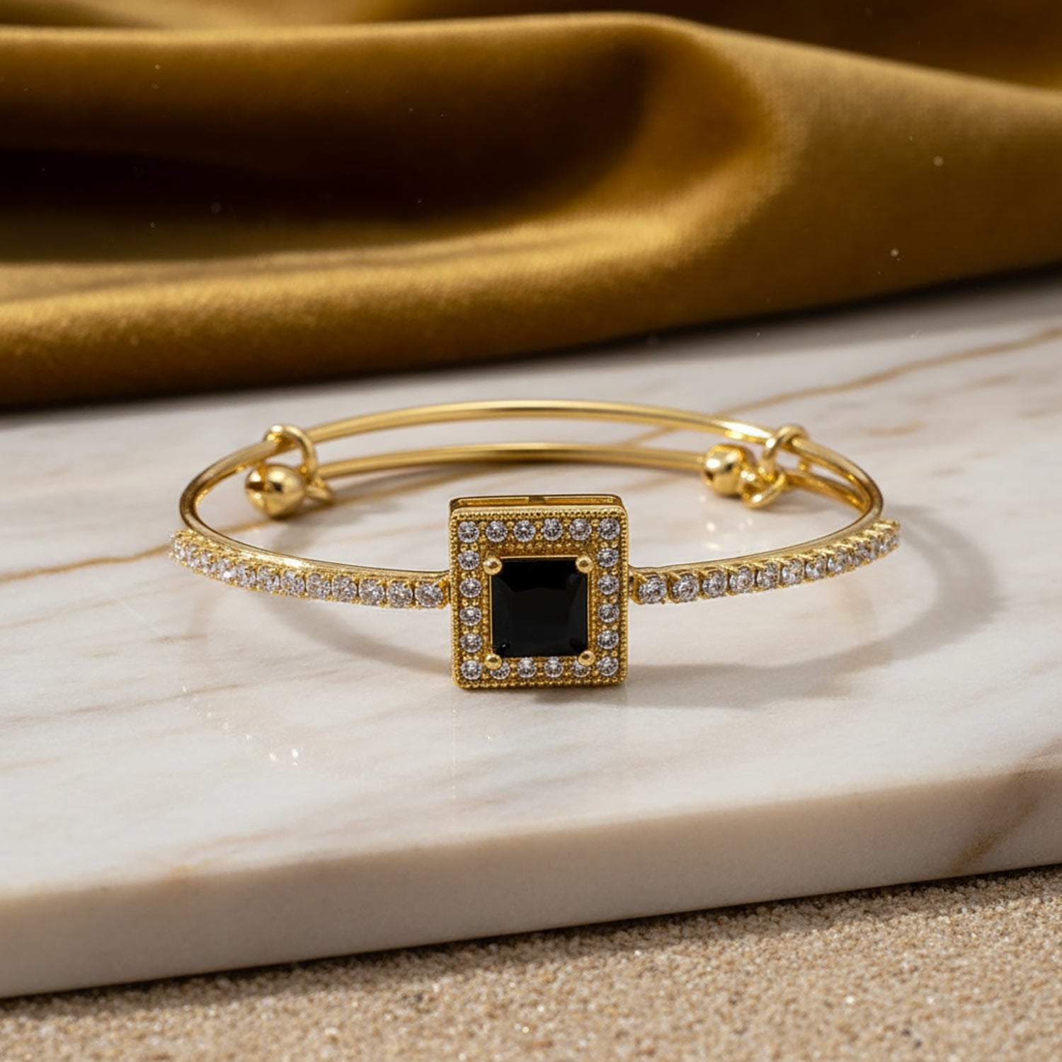 Adjustable Gold Plated Bangles with Earrings Set for Women | Diamonxa