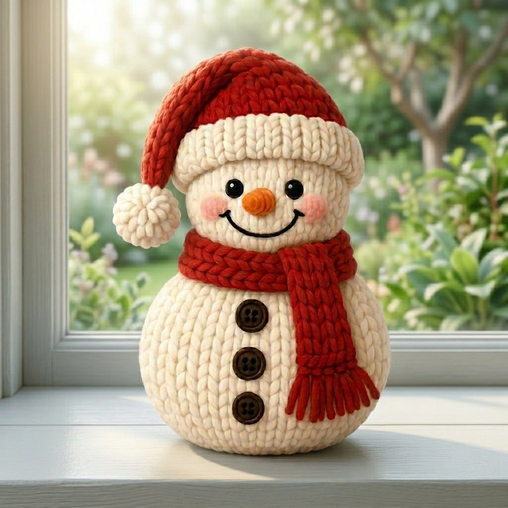 Diamonxa Crochet Snowman Plush – Handmade Gift