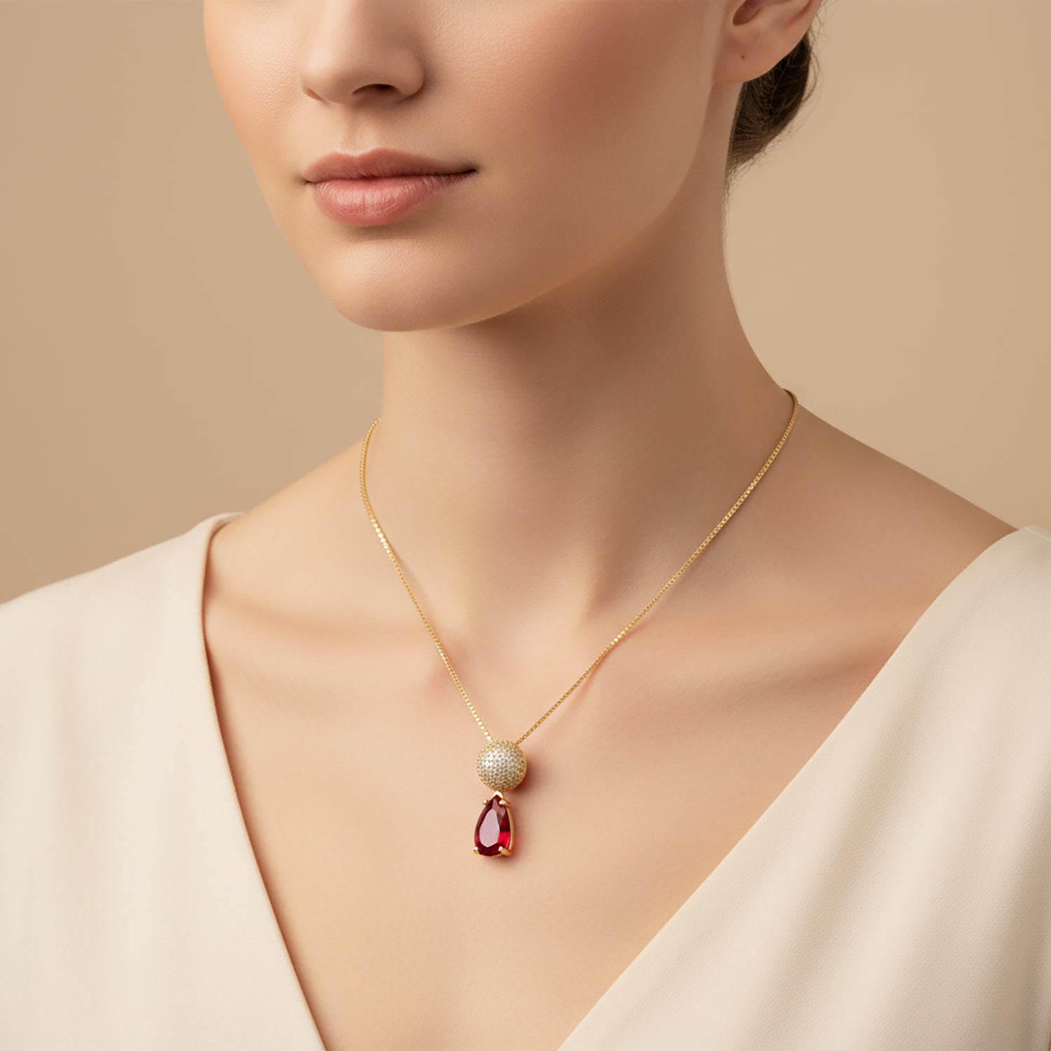 Luxury Gold Diamond Teardrop Necklace for Women | Diamonxa