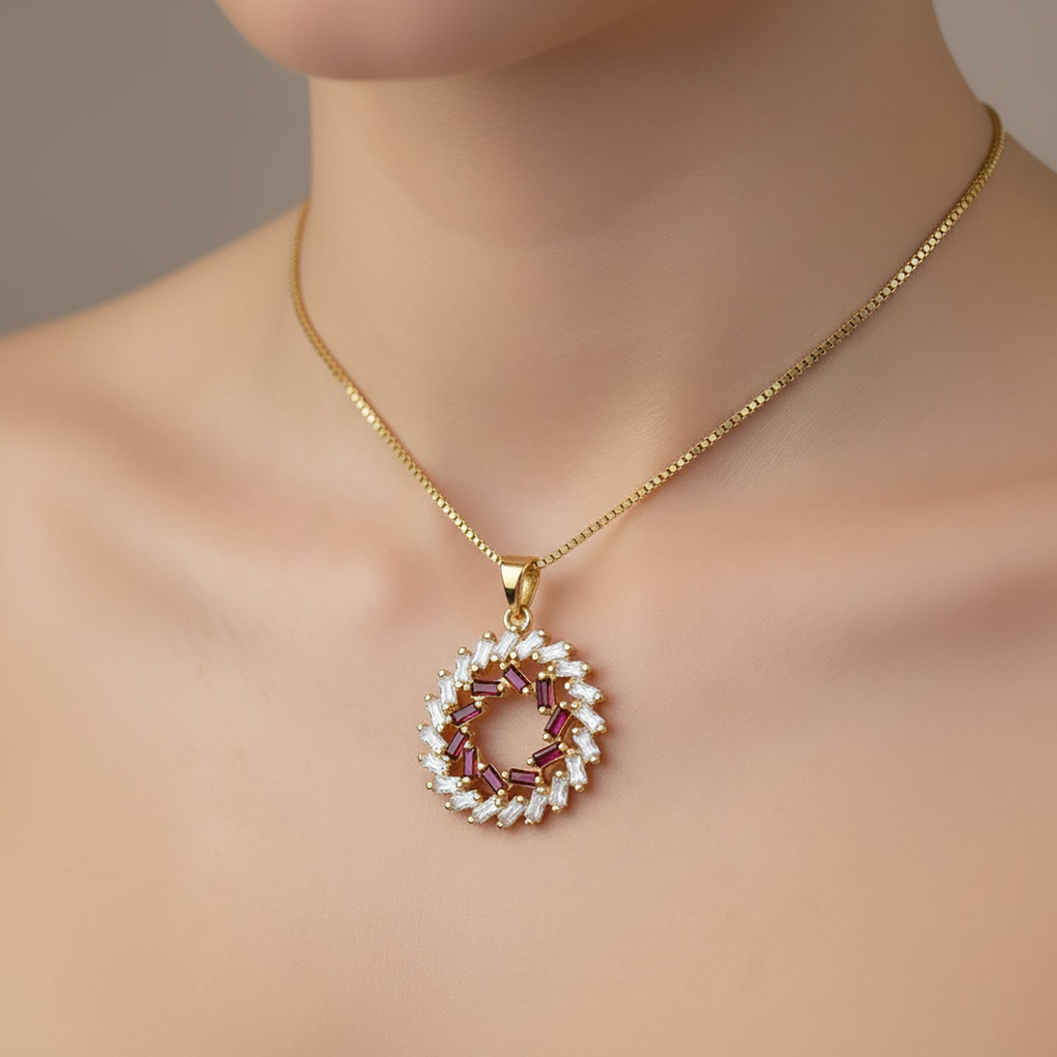 Luxury Gold Amber Baguette Pendant for Women | Diamonxa