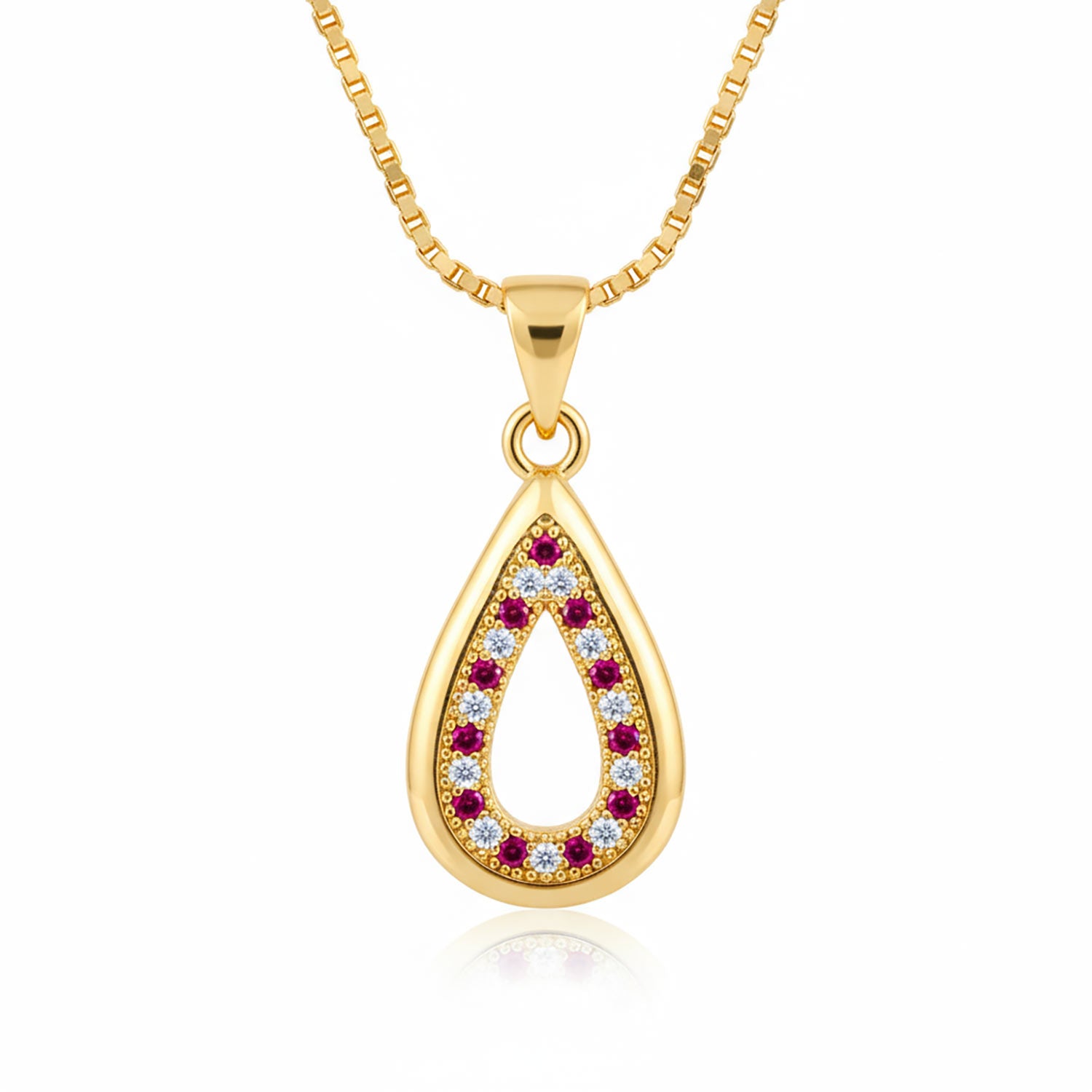 Luxury Gold Ruby Teardrop Necklace for Women | Diamonxa