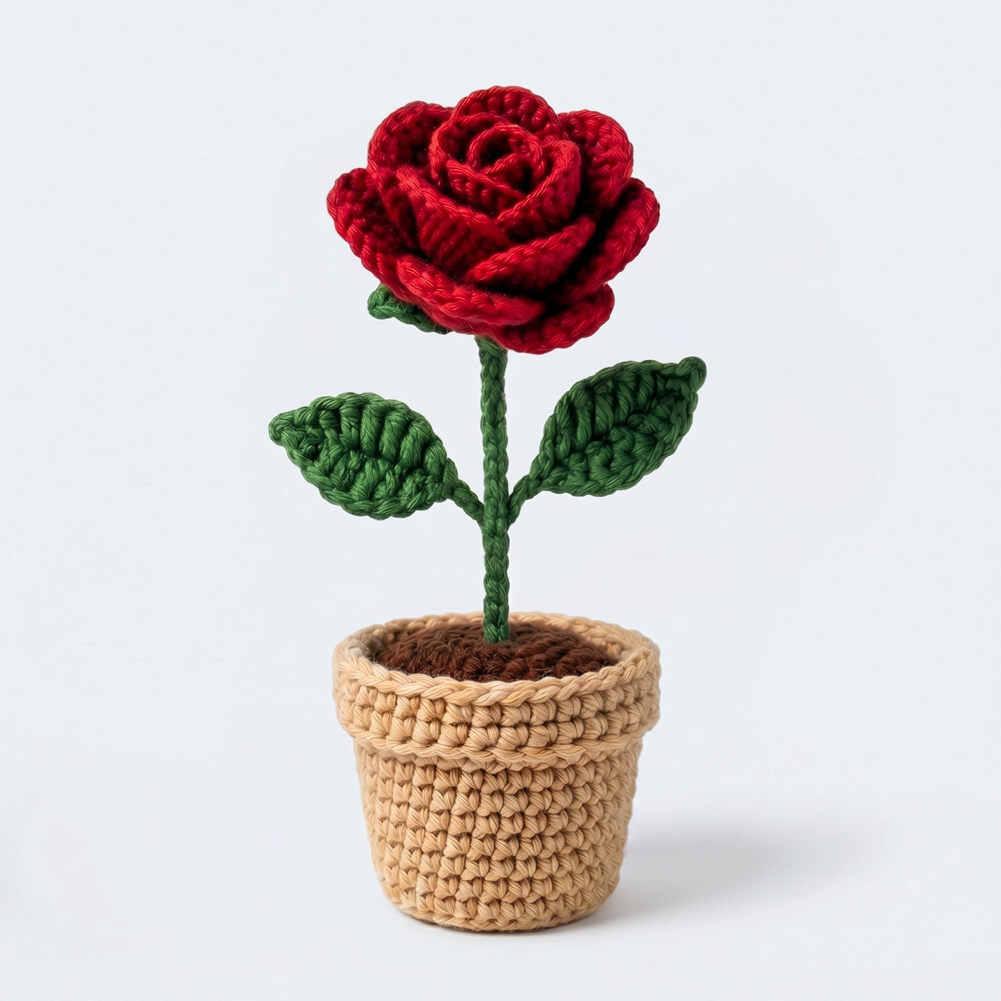 Diamonxa Crochet Rose Pot – Handmade Gift