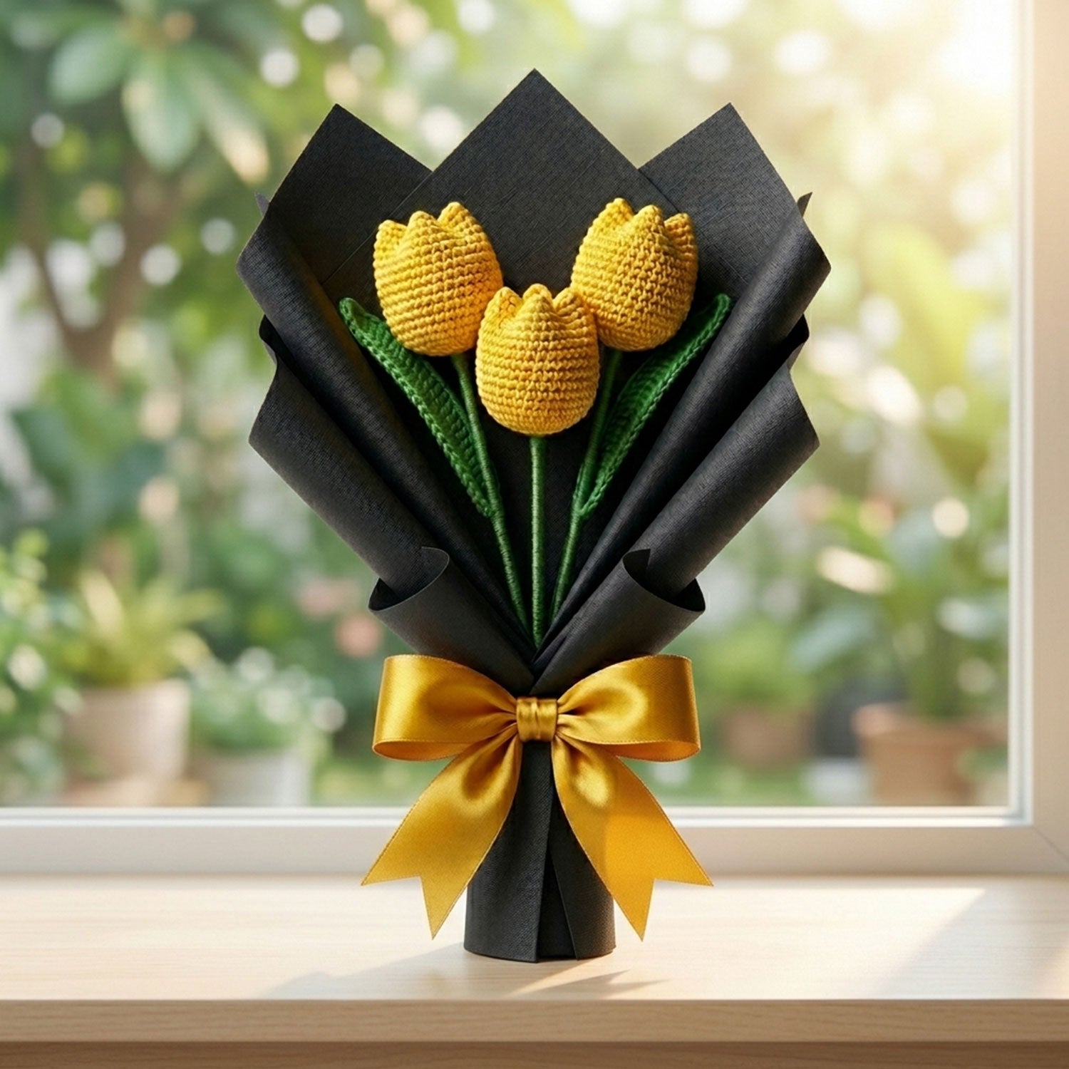 Diamonxa Crochet Tulip Bouquet – Handmade Gift