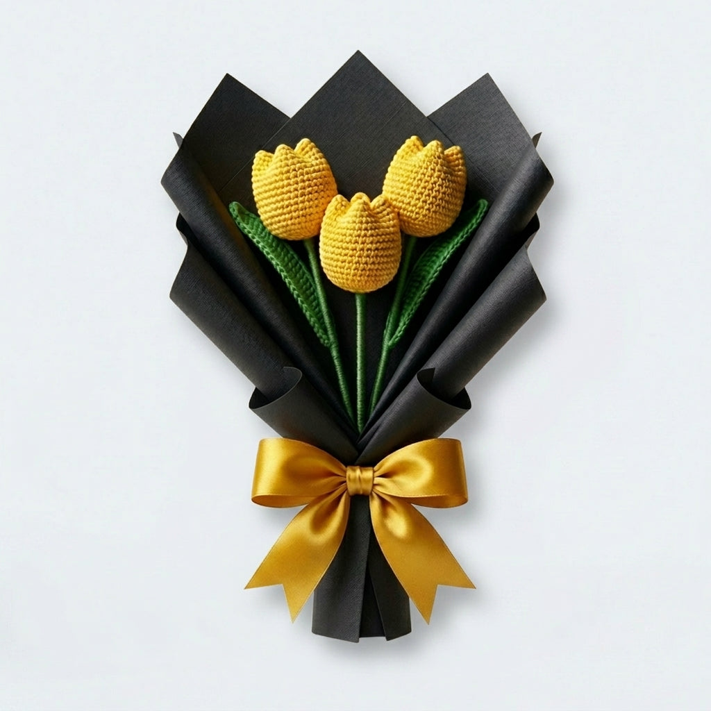 Diamonxa Crochet Tulip Bouquet – Handmade Gift