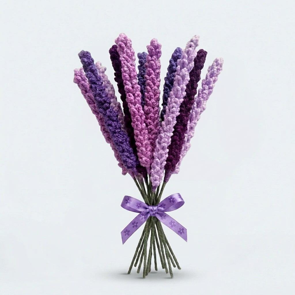Diamonxa Crochet Lavender Bouquet – Handmade Gift