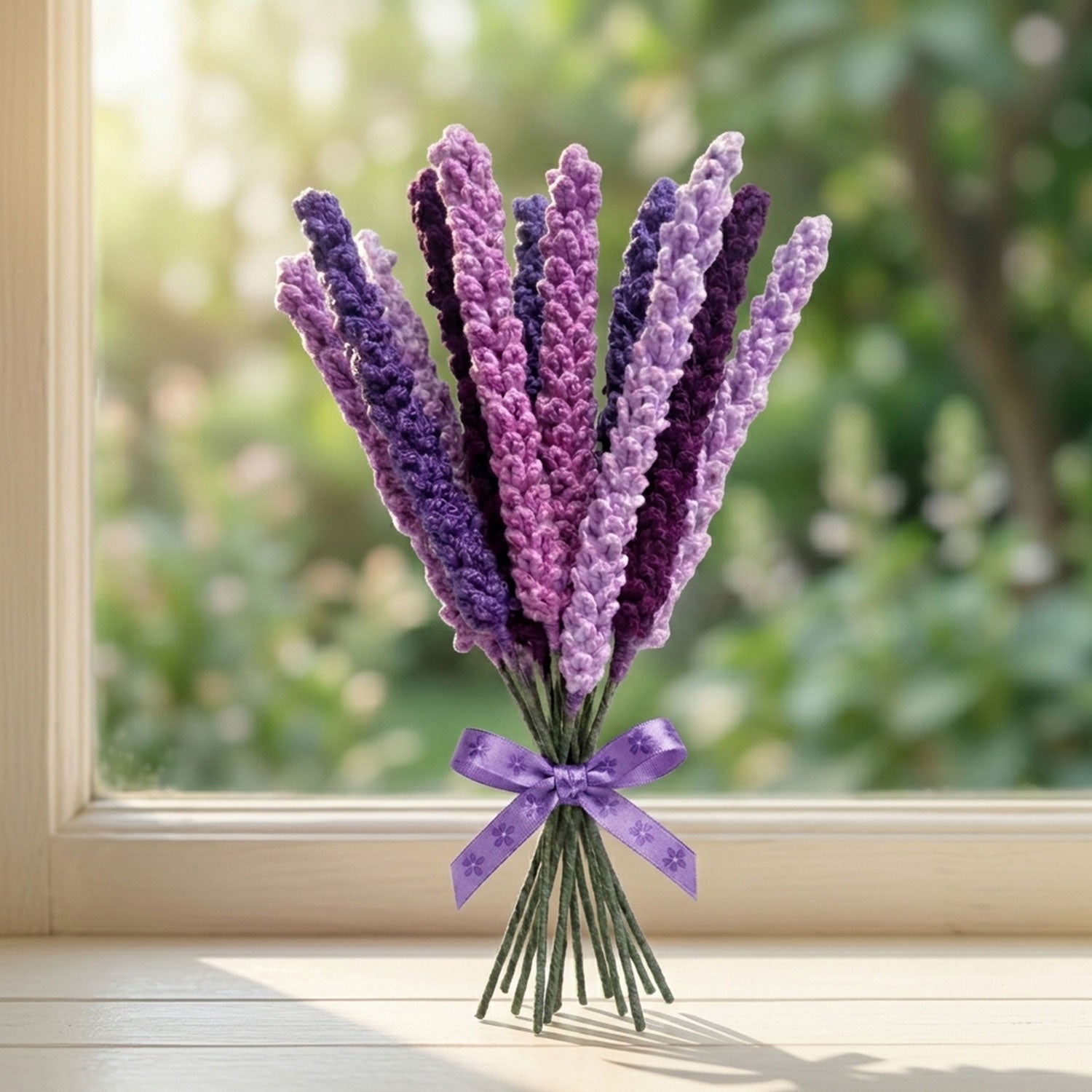 Diamonxa Crochet Lavender Bouquet – Handmade Gift