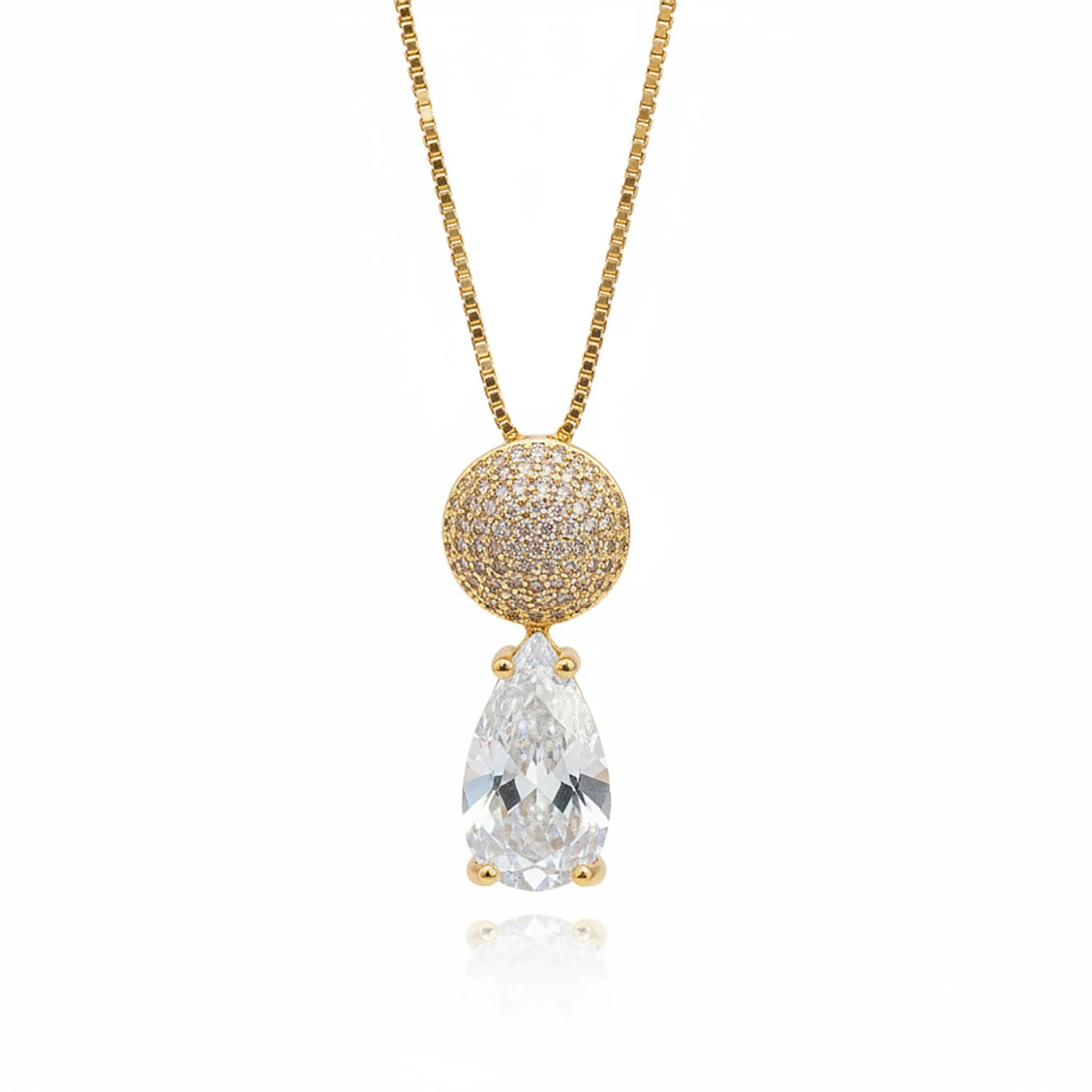 Luxury Gold Diamond Teardrop Necklace for Women | Diamonxa